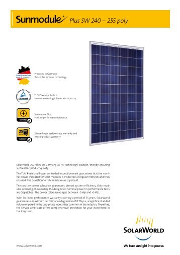 Plus SW 240 â 255 poly - SolarWorld