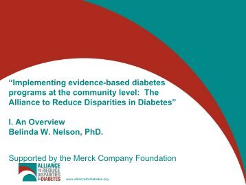 âImplementing evidence-based diabetes programs at the community ...