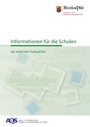 Informationen für die Schulen - AQS - in Rheinland-Pfalz