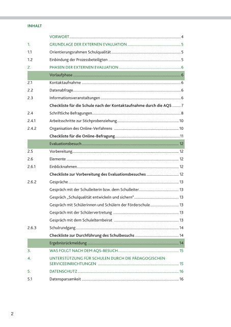 Informationen für die Schulen - AQS - in Rheinland-Pfalz