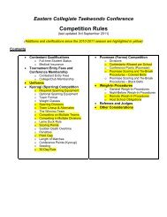 ECTC Competition Rules - Eastern Collegiate Taekwondo Conference