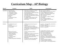 Curriculum Map - AP Biology