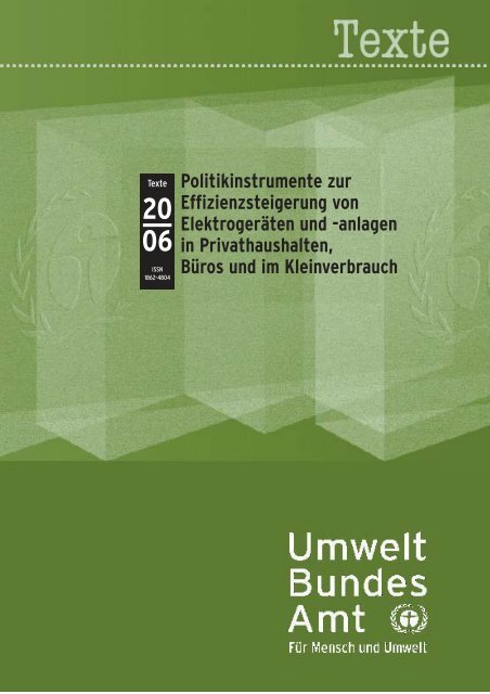 Politikinstrumente zur Effizienzsteigerung von Elektrogeräten und ...