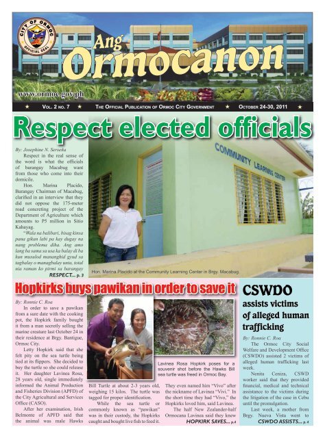 Ang Ormocanon - Vol 2 - Issue 7.indd - City Government of Ormoc