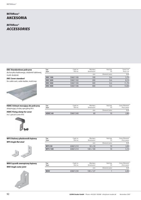 BETAfixssÂ® KABLOWE SYSTEMY NOÅNE BETAfixss ... - Leoni