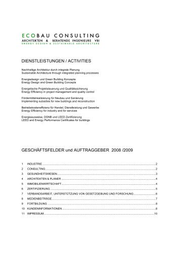 Referenzliste (PDF) - ecobau consulting