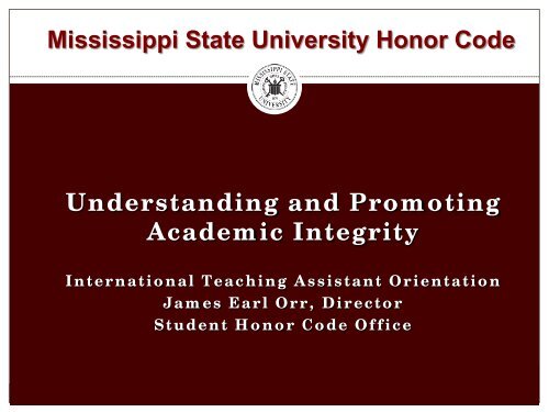 Honor Code - Mississippi State University