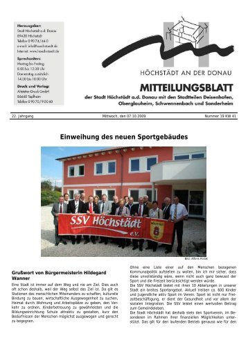 Einweihung des neuen Sportgebäudes - Verwaltungsgemeinschaft ...