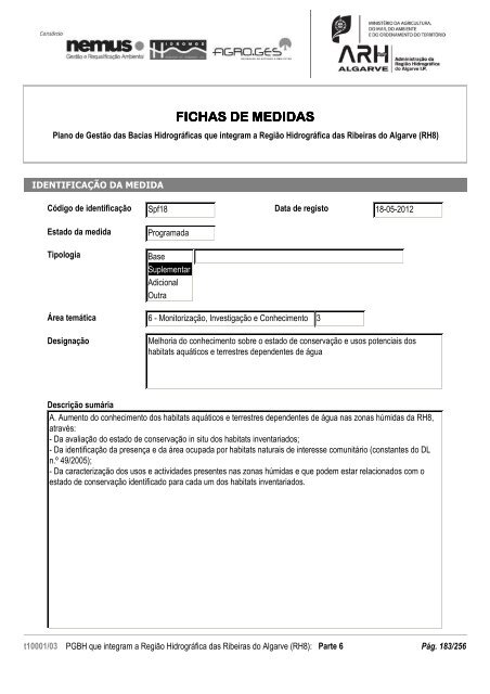 Tomo 2 â Fichas de medidas - AgÃªncia Portuguesa do Ambiente