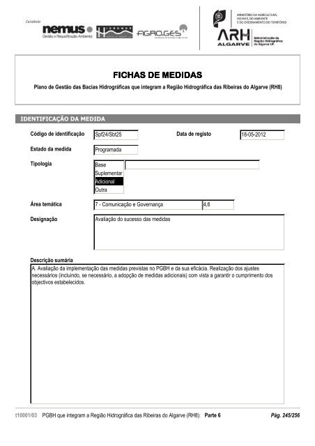 Tomo 2 â Fichas de medidas - AgÃªncia Portuguesa do Ambiente