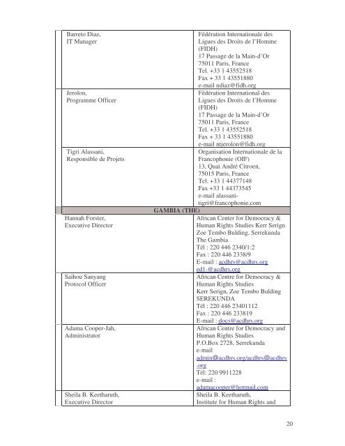 List of Participants - African Commission on Human and Peoples ...