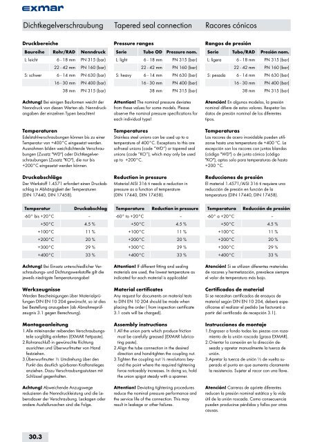 Edelstahl Verbindungstechnik Stainless steel jointing technology ...