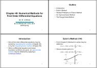 Numerical Methods for First Order Differential ... - 國立台灣科技大學