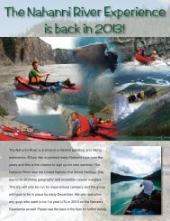 The Nahanni River Experience is back in 2013! - Kilcoo Camp