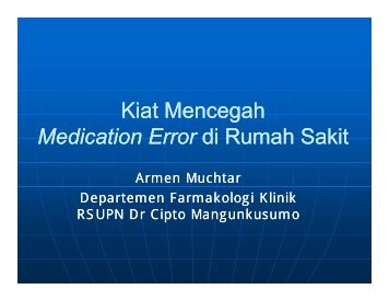 Kiat Mencegah Medication Error di Rumah Sakit - Manajemen ...