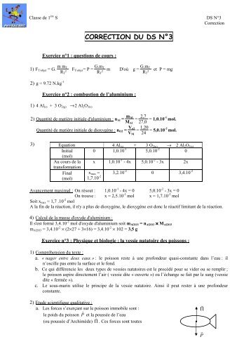 CORRECTION DU DS NÂ°3 - Physagreg