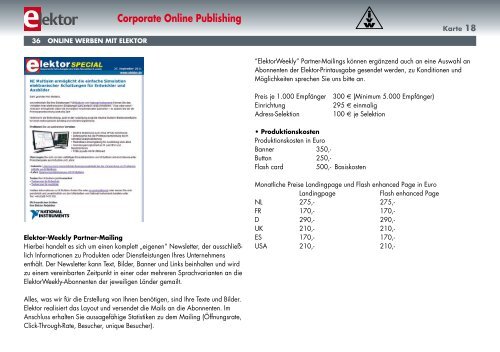 Elektor-Mediadaten 2012 - Verlagsbüro ID Gmbh & Co. KG