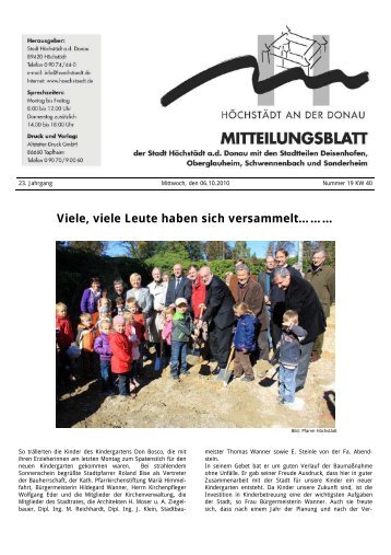 Mitteilungsblatt der Stadt Höchstädt - Verwaltungsgemeinschaft ...