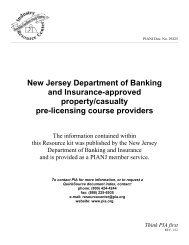 New Jersey Department of Banking and Insurance-approved ...