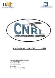 rapport annuel d'activite 2008 - Laboratoire de Parasitologie ...