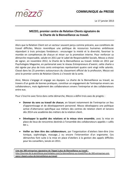 Cp Charte De La Bienveillance Mezzo Groupe 3si