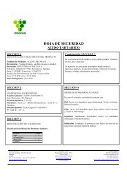 ACIDO TARTARICO (Ficha de Seguridad) - VINICAS