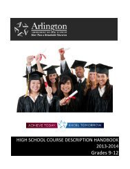 Course Descriptions - Arlington Independent School District