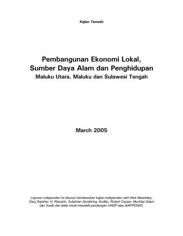 Pembangunan Ekonomi Lokal, Sumber Daya Alam dan ... - UNDP