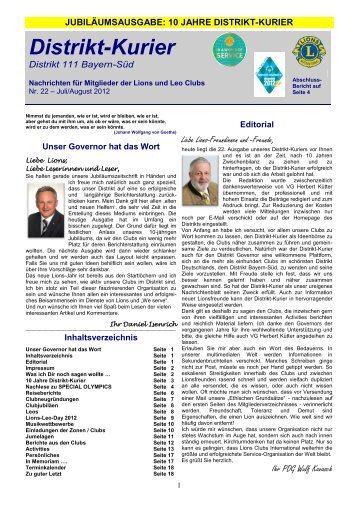 Distrikt-Kurier - Lions Club Garching Campus