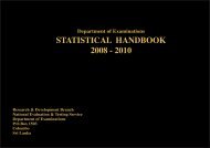 statistical handbook 2008 - 2010 - Department of Examinations - Sri ...