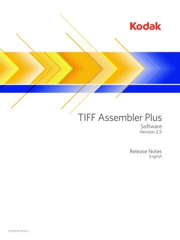 TIFF Assembler Plus 2.5 Release Notes - Kodak