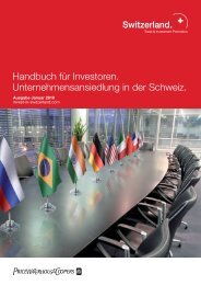Handbuch fÃƒÂ¼r Investoren. Unternehmensansiedlung in der Schweiz.