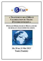 CDR Â» Du 20 au 24 Mai 2013 Tunis (Tunisie) - Sfm Telecom