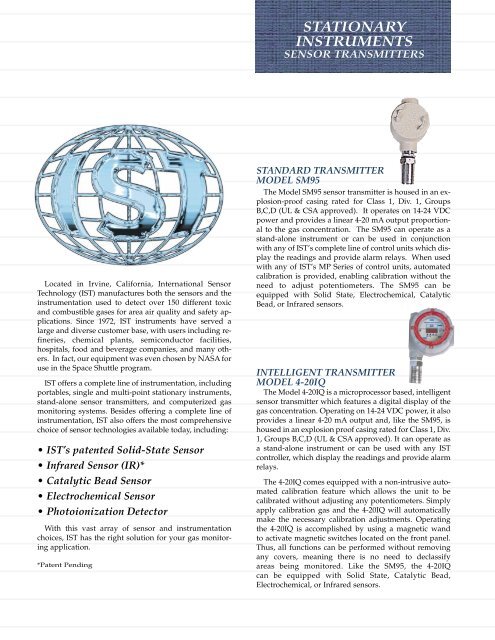 Products Brochure (PDF) - International Sensor Technology