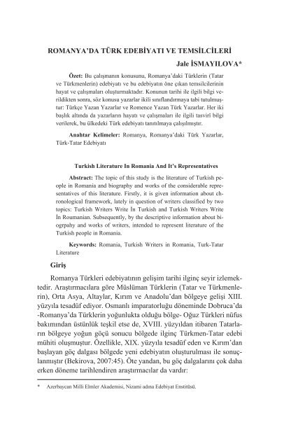 15 romanya da turk edebiyati ve temsilcileri