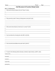 Cell Structure & Function Study Guide