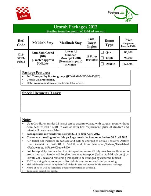 Umrah Packages 2012 - Meezan Bank