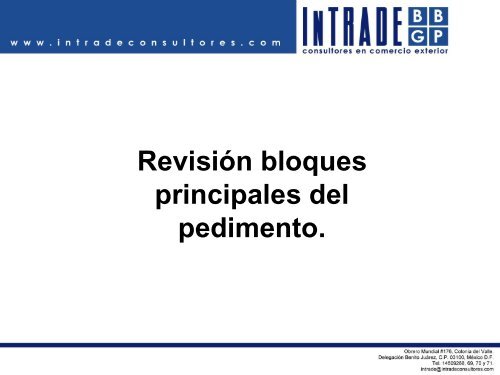 “Análisis e interpretación del Pedimento Aduanal”