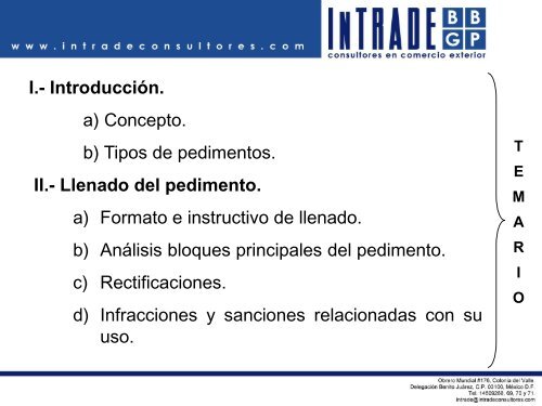 “Análisis e interpretación del Pedimento Aduanal”