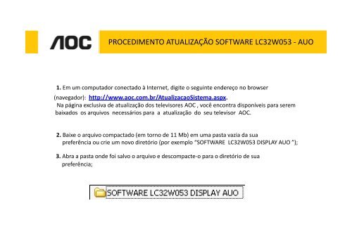 procedimento atualizaÃƒÂ§ÃƒÂ£o software lc32w053 auo ... - AOC