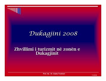 1. Zhvillimi i Turizmit dhe agroturizmit ne zonen e Dukagjinit - ëëë ...