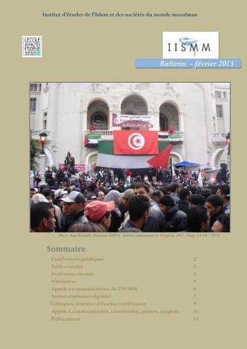 Bulletin - fÃ©vrier 2013 Sommaire - iismm - EHESS