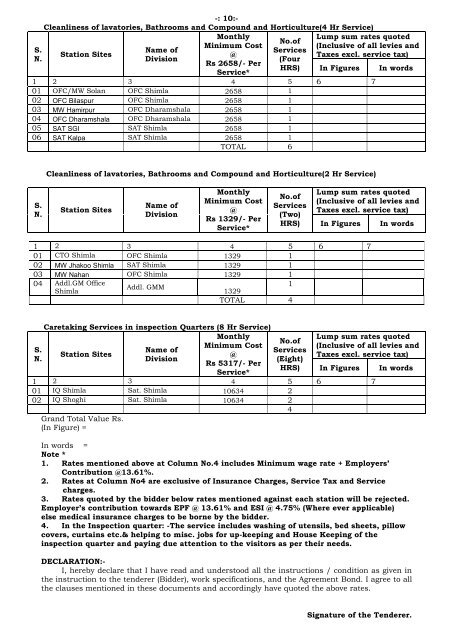 tender for “housekeeping & cleanliness services” - Northern ...