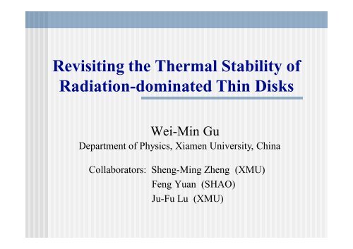 Revisiting the Thermal Stability of Radiation ... - Users' Pages