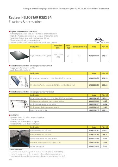 Catalogue tarif 2013 - Solaire - Roth France