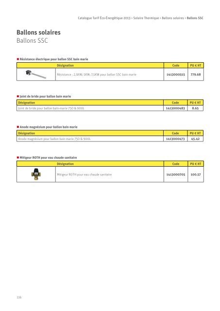 Catalogue tarif 2013 - Solaire - Roth France