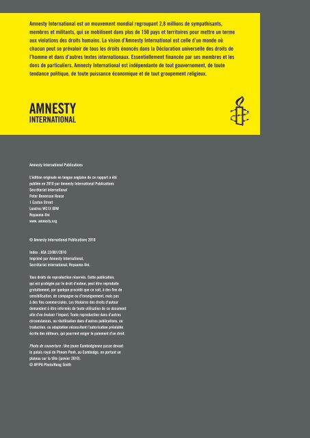 Briser le silence, la violence sexuelle au Cambodge. - amnesty.be