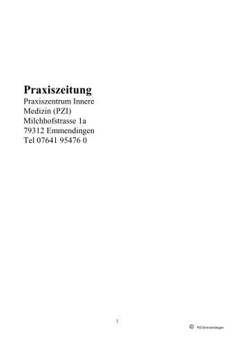 Praxiszeitung - Praxiszentrum Innere Medizin in Emmendingen und ...