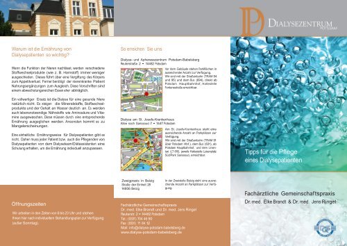 Flyer Ernahrungsberatung Dialyse Und Apheresezentrum