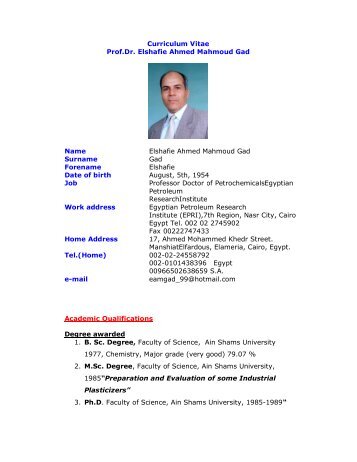 Prof.Dr. Elshafie Gad.pdf - Egyptian Petroleum Research Institute
